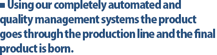 Using our completely automated and quality management systems the product goes through the production line and the final product is born.